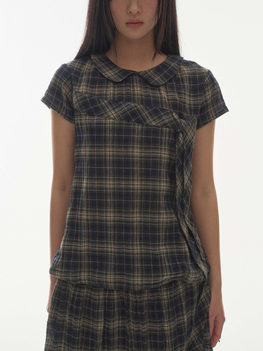 ✪【𝘱𝘳𝘦-𝘰𝘳𝘥𝘦𝘳】coyseio bow blouse (check)
