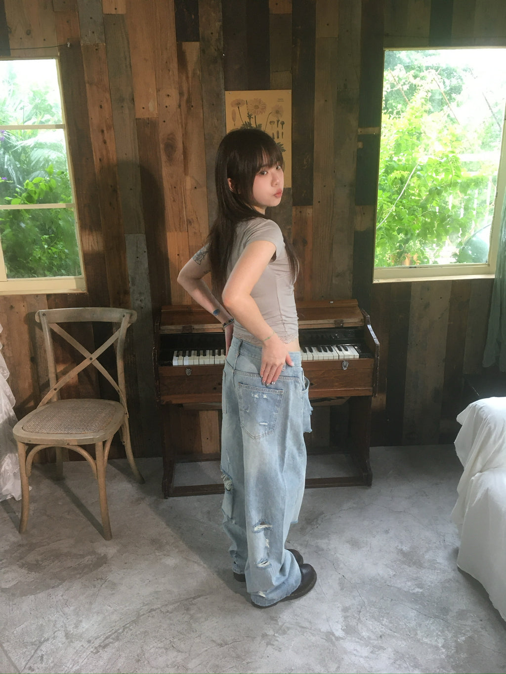 destroyed denim pants