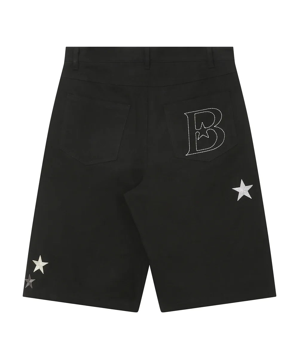 BAUF STAR SYMBOL BERMUDA PANTS (BLACK)