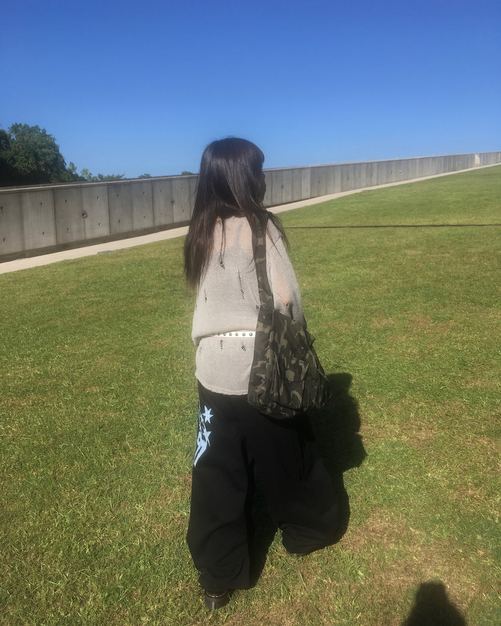 97 patch cotton pants (black)