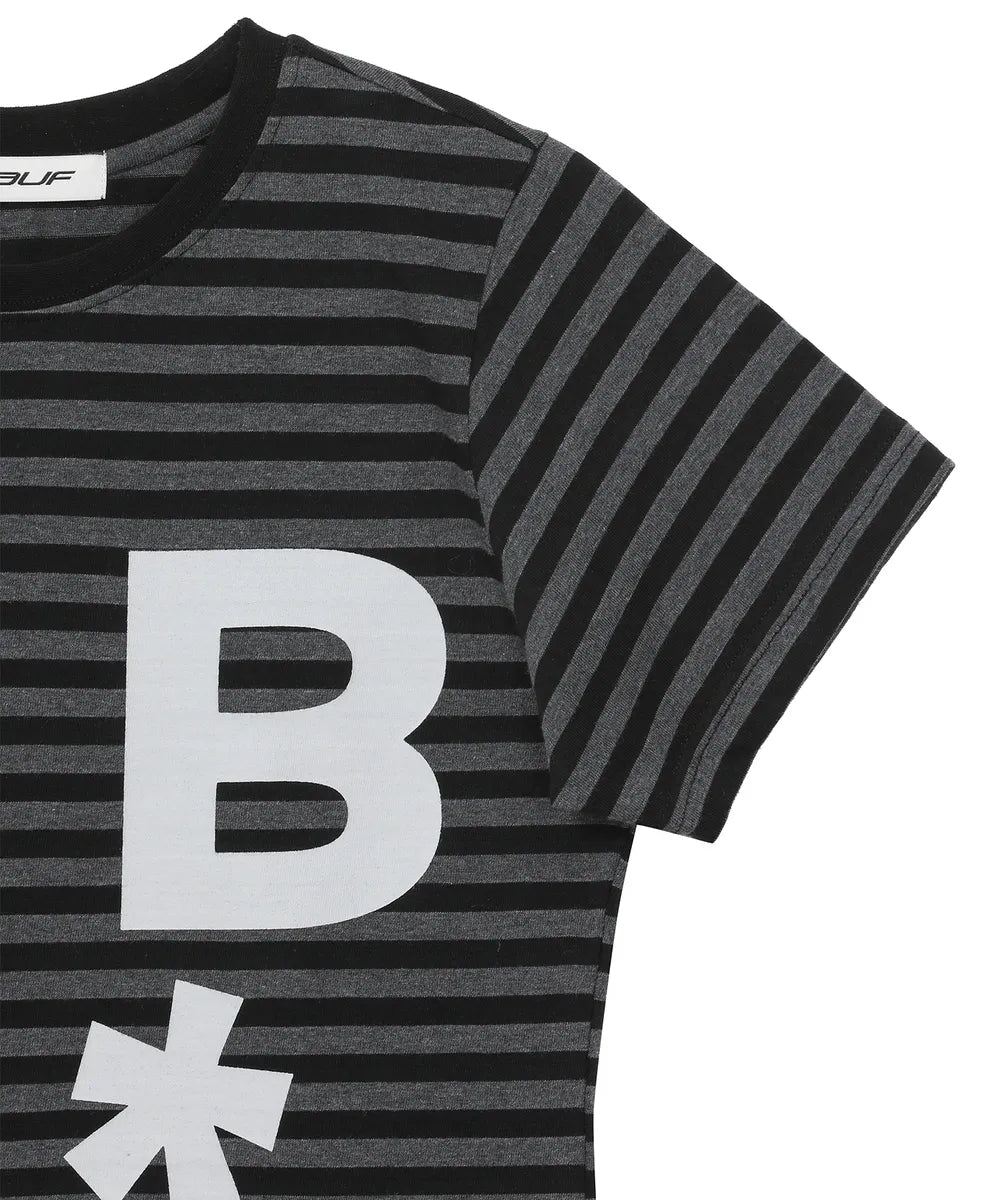 BAUF B LOGO SLIM FIT T-SHIRT (STRIPE BLACK)