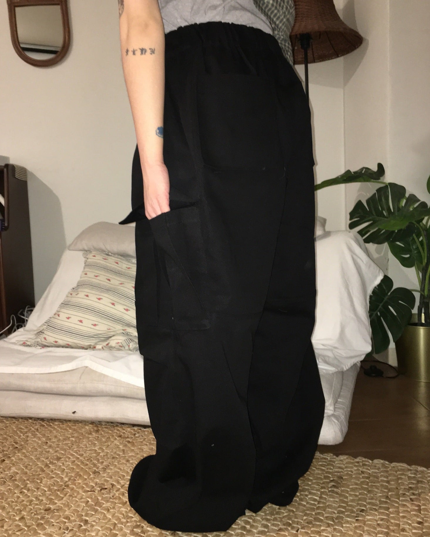 (in stock) double knee cargo pants