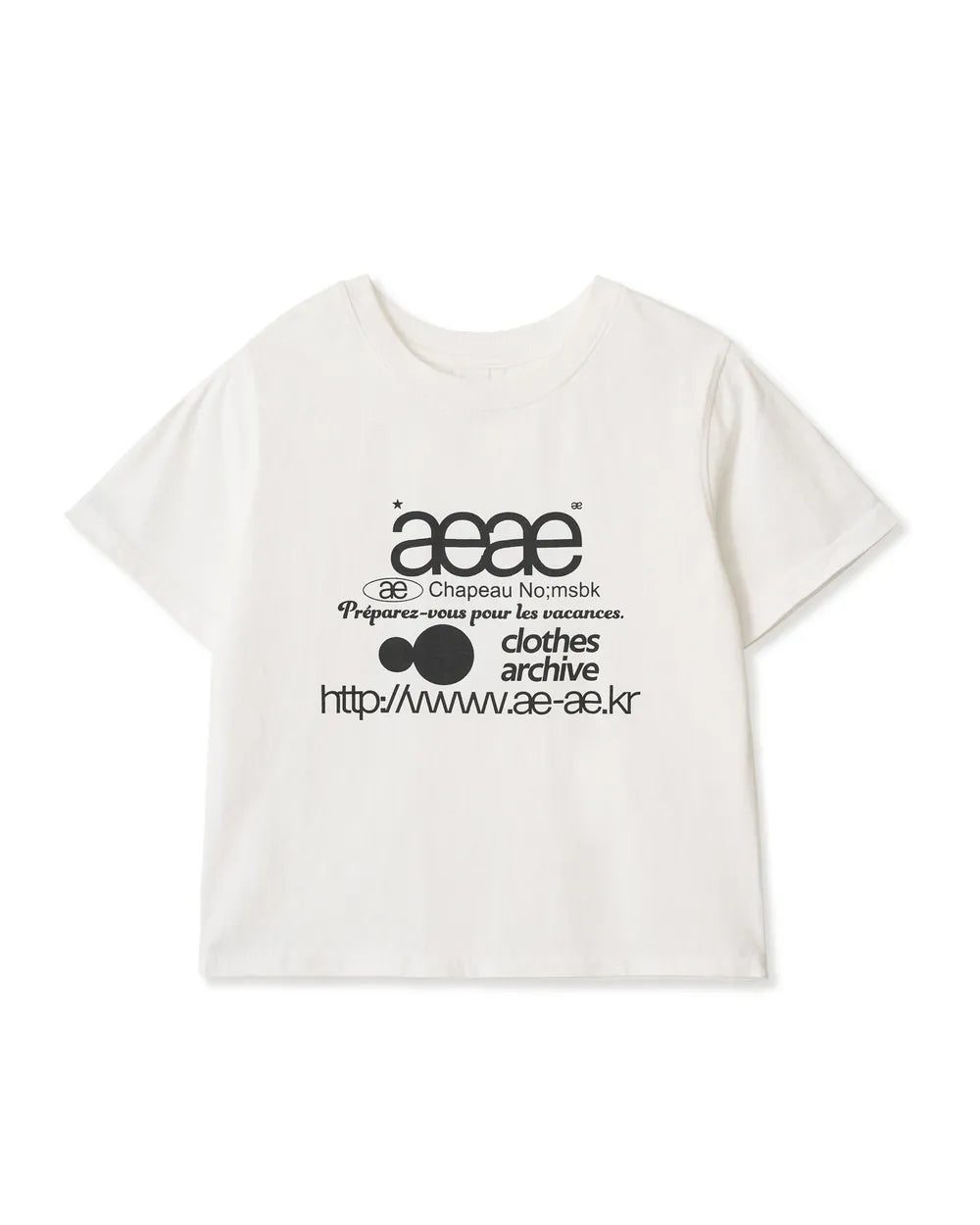 AEAE WEB LOGO CROP T-SHIRTS (WHITE)