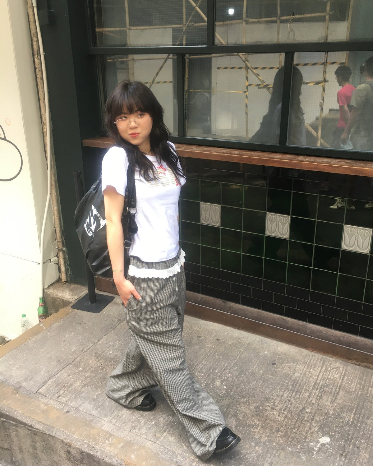 USA star crop tee (white)