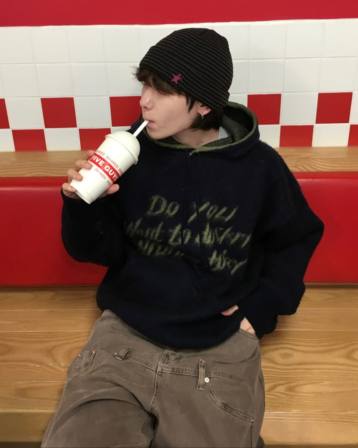 SKR knitted hoodie