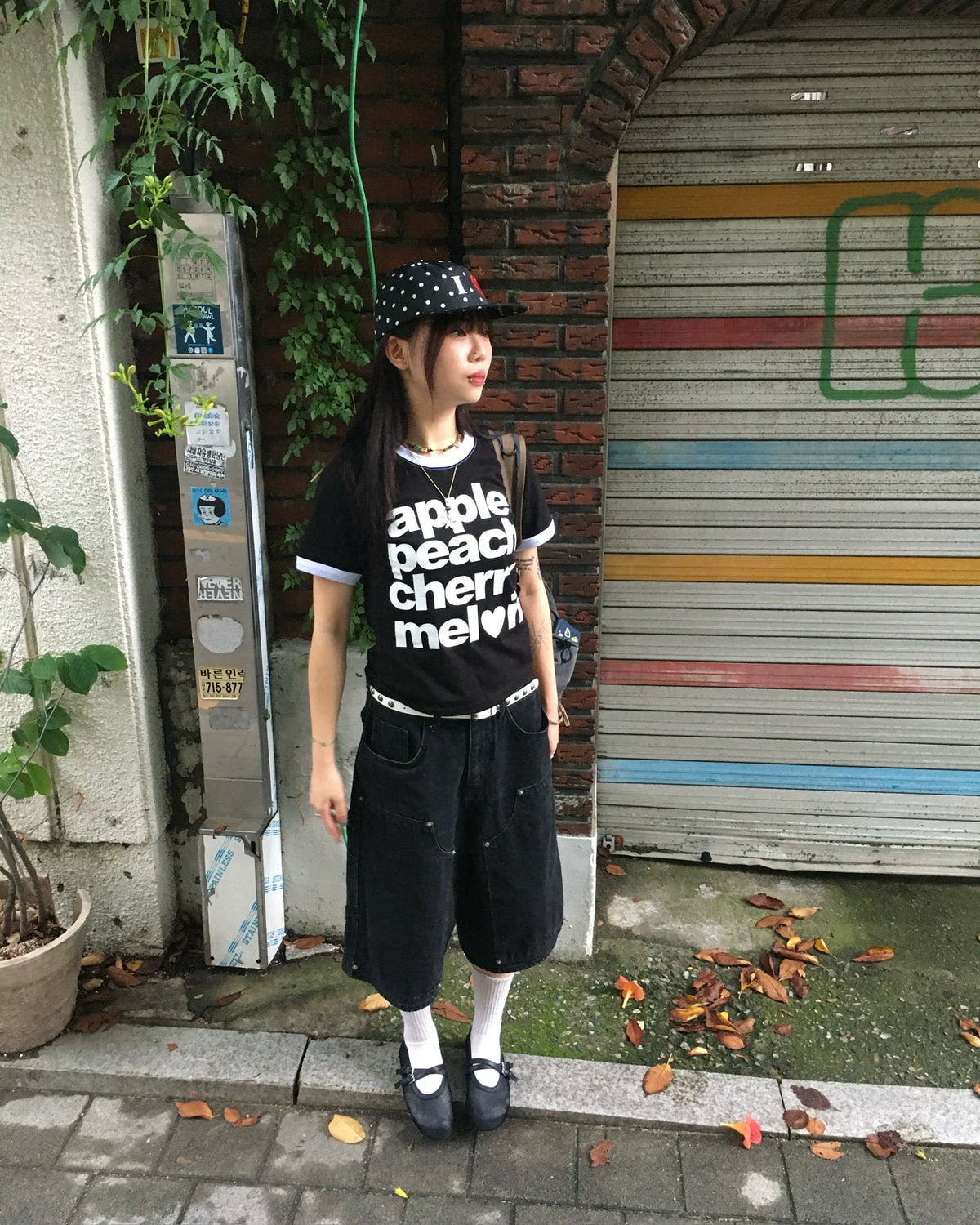 heart dot cap (black)