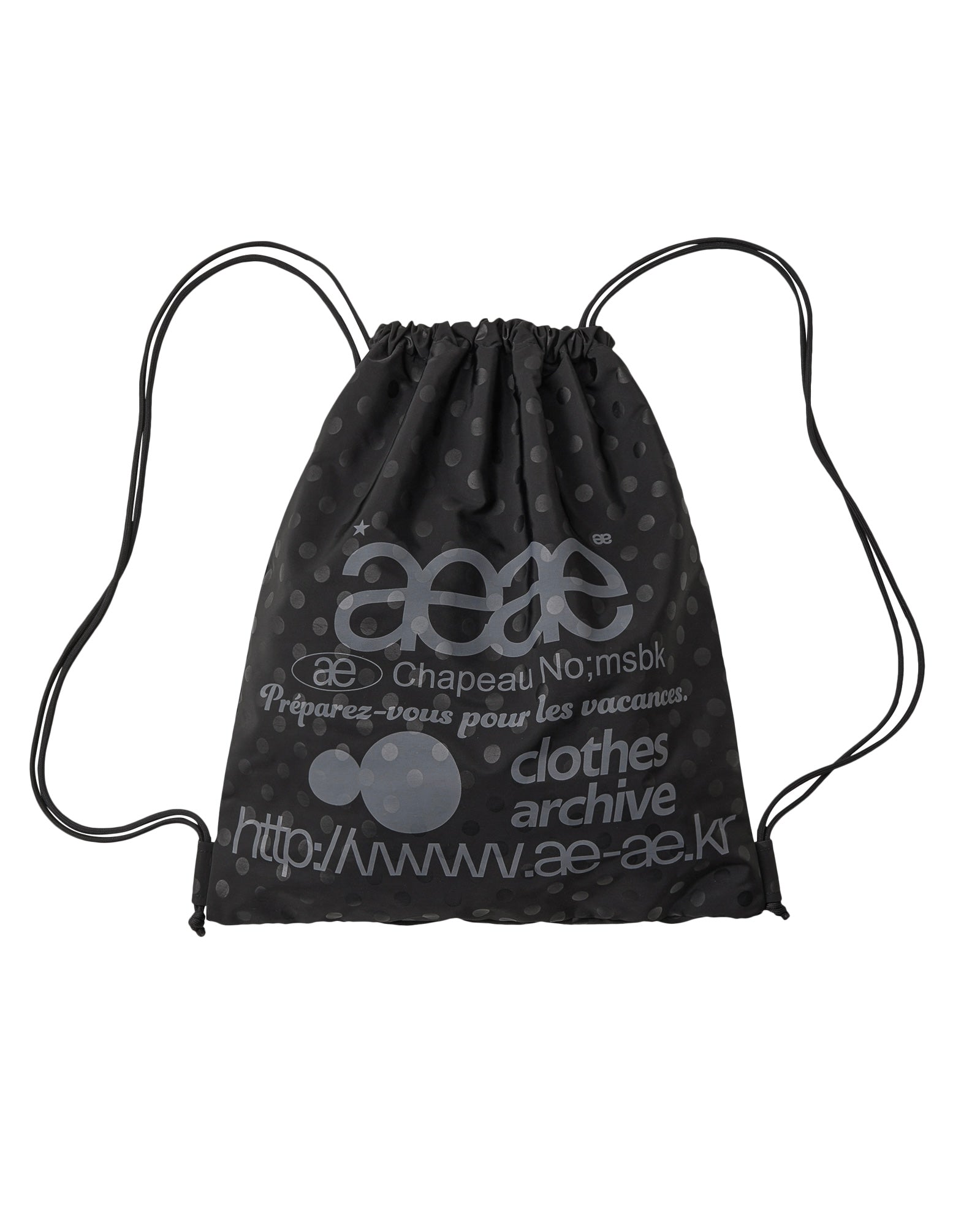 AEAE WEB LOGO DOT GYM SACK (BLACK)
