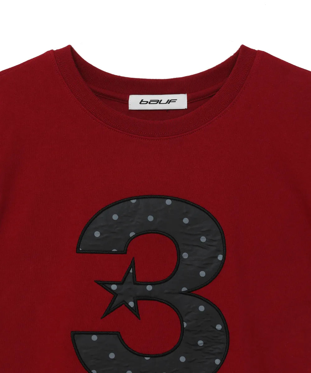 BAUF 3 LOGO DOT SLIM FIT T-SHIRT (RED)