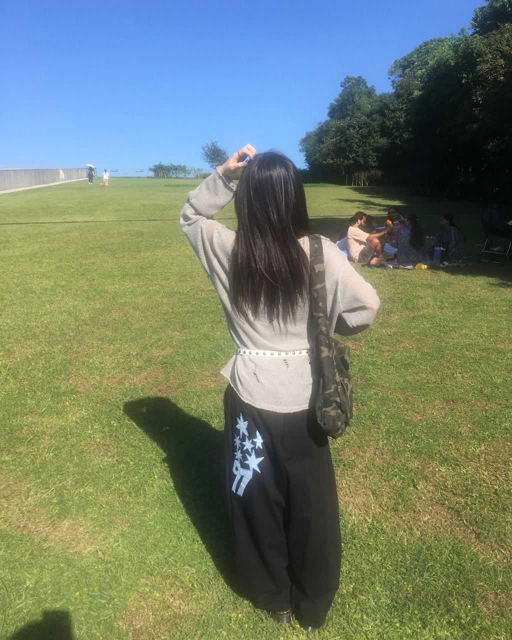 97 patch cotton pants (black)