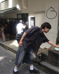 deck washed bermuda jeans (black)