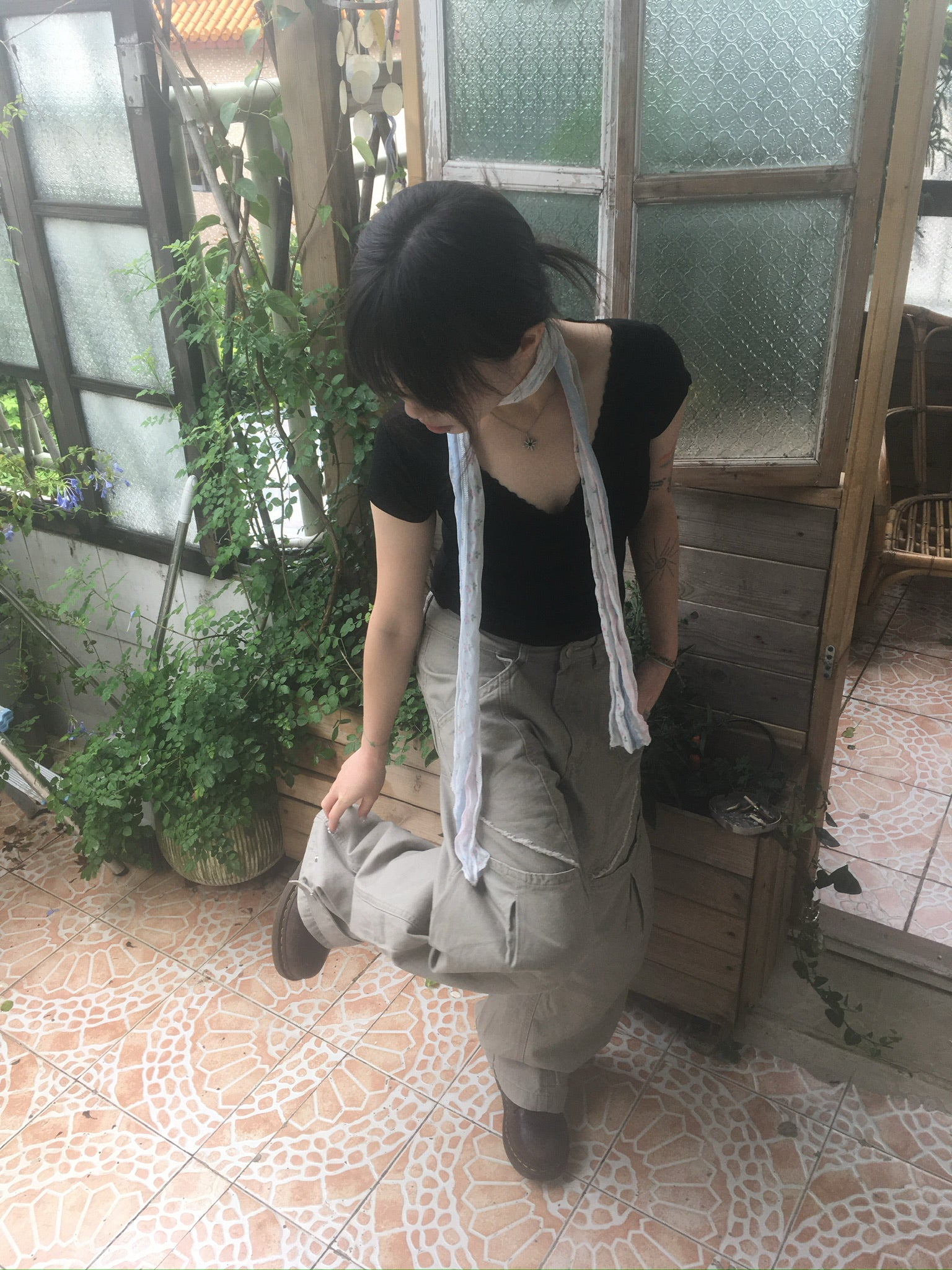 (★BEST) hem button cargo pants (beige)