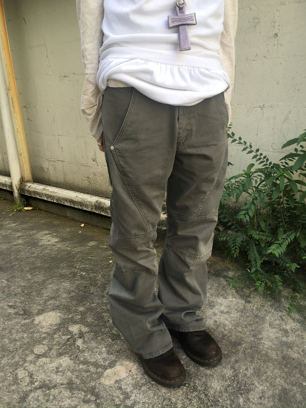 vintage flared pants (khaki beige)