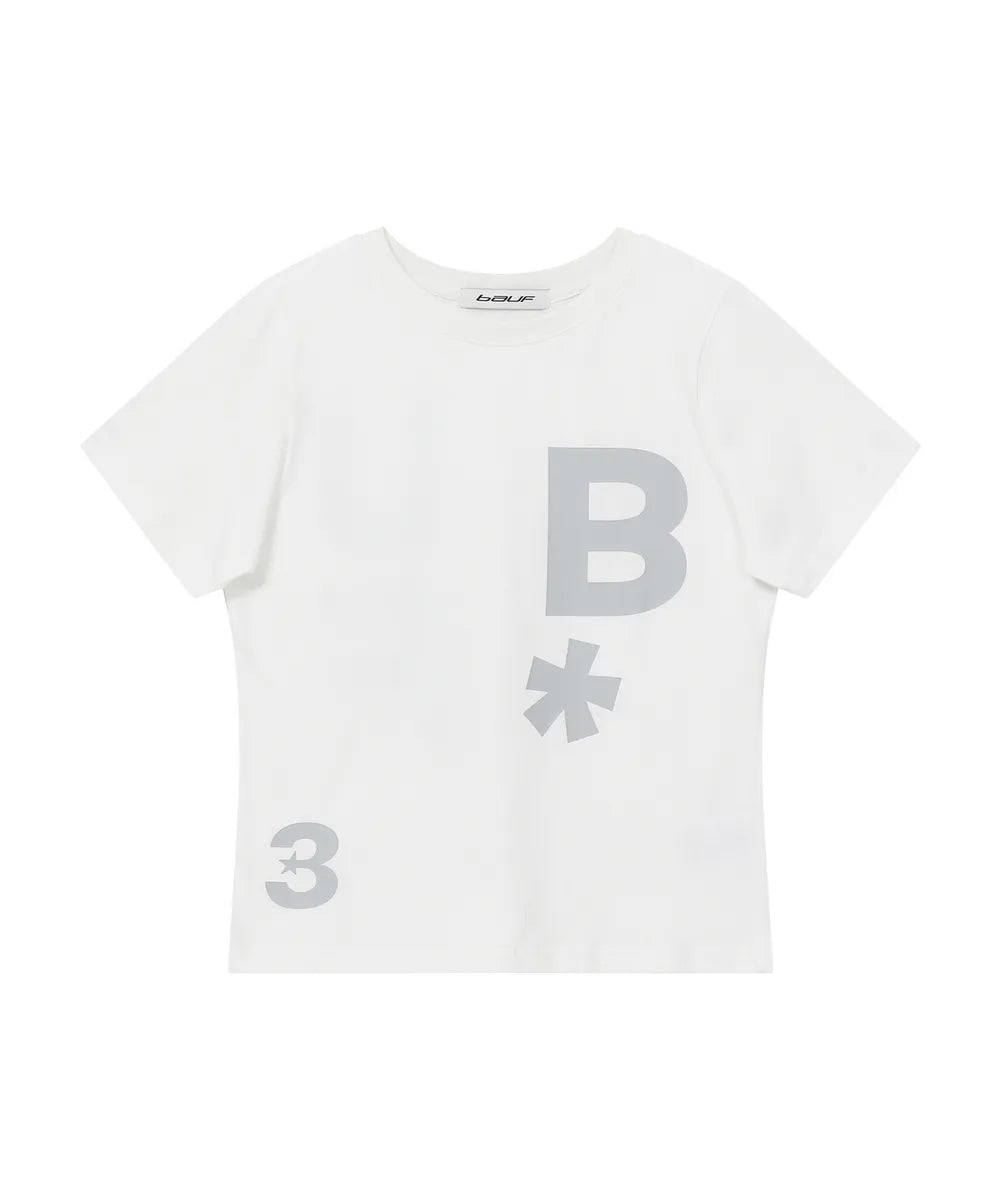 BAUF B LOGO SLIM FIT T-SHIRT (WHITE)