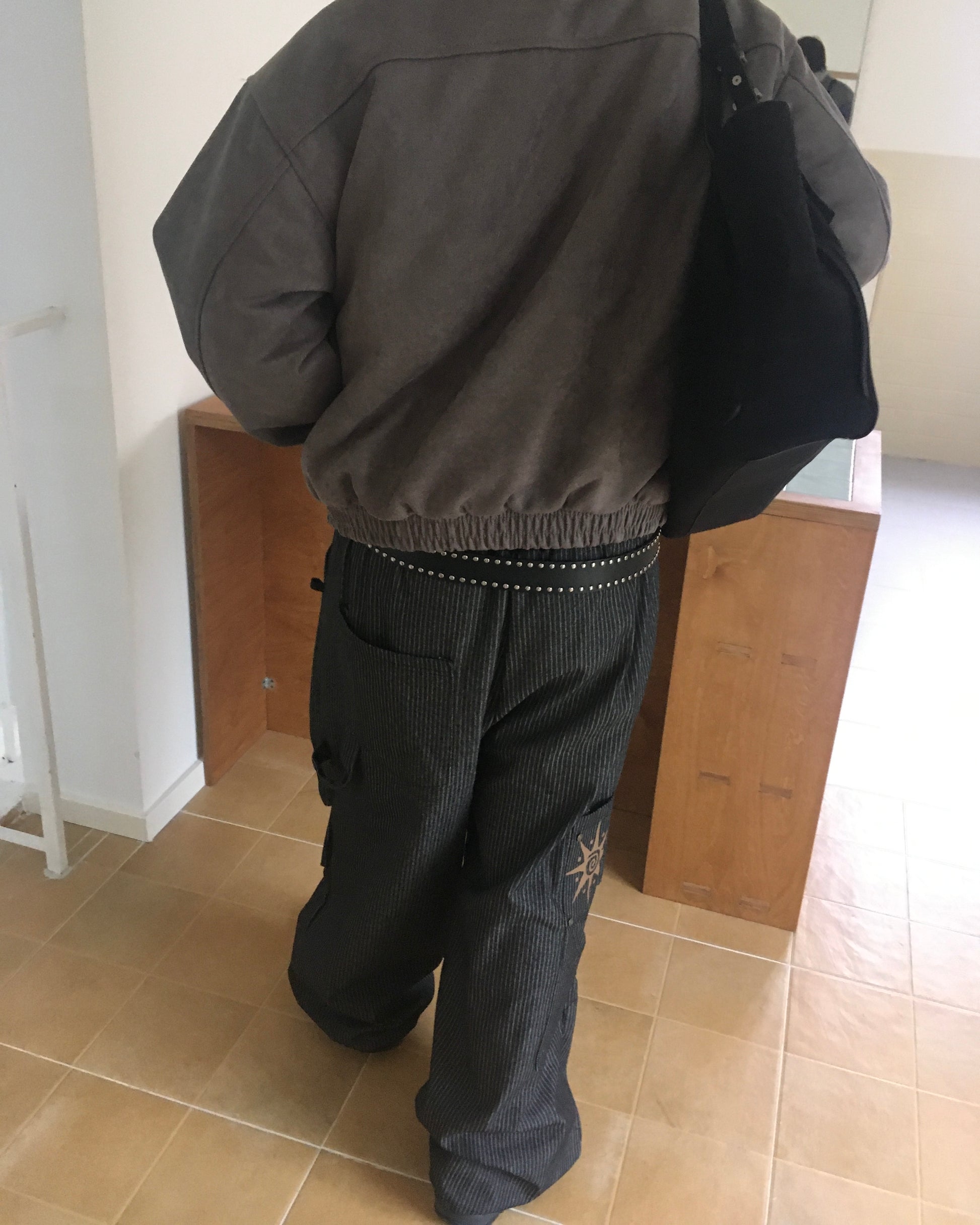 sun striped pants (black)