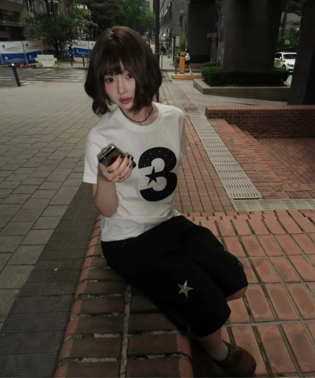 BAUF 3 LOGO DOT SLIM FIT T-SHIRT (white)