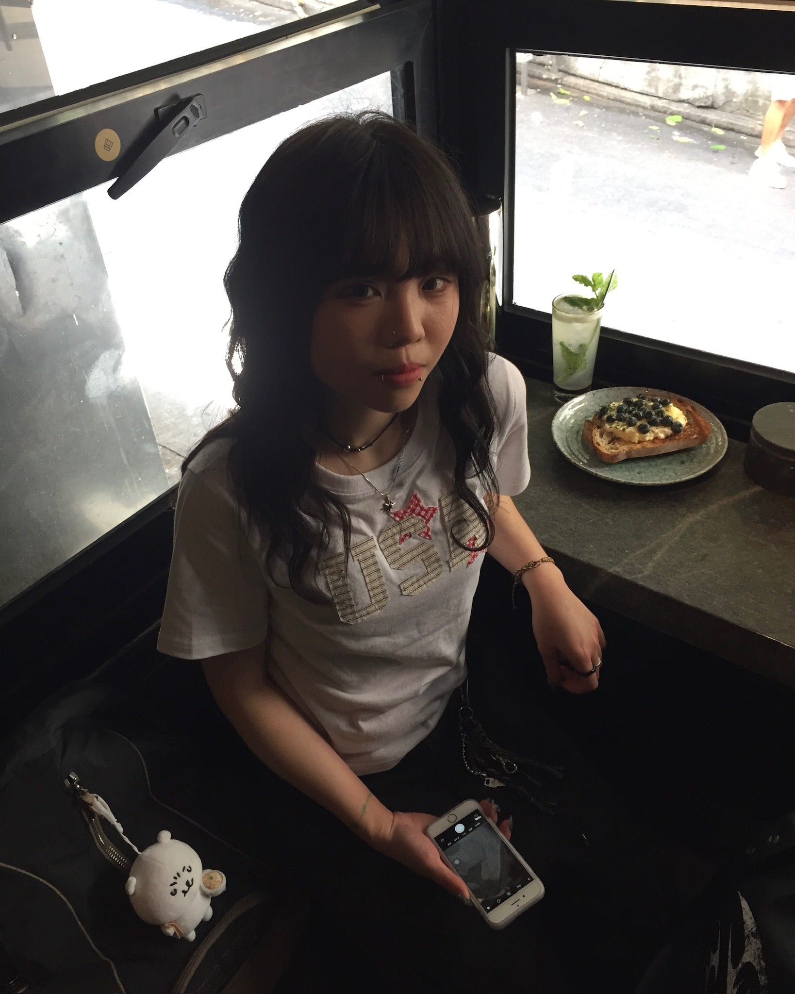 USA star crop tee (white)