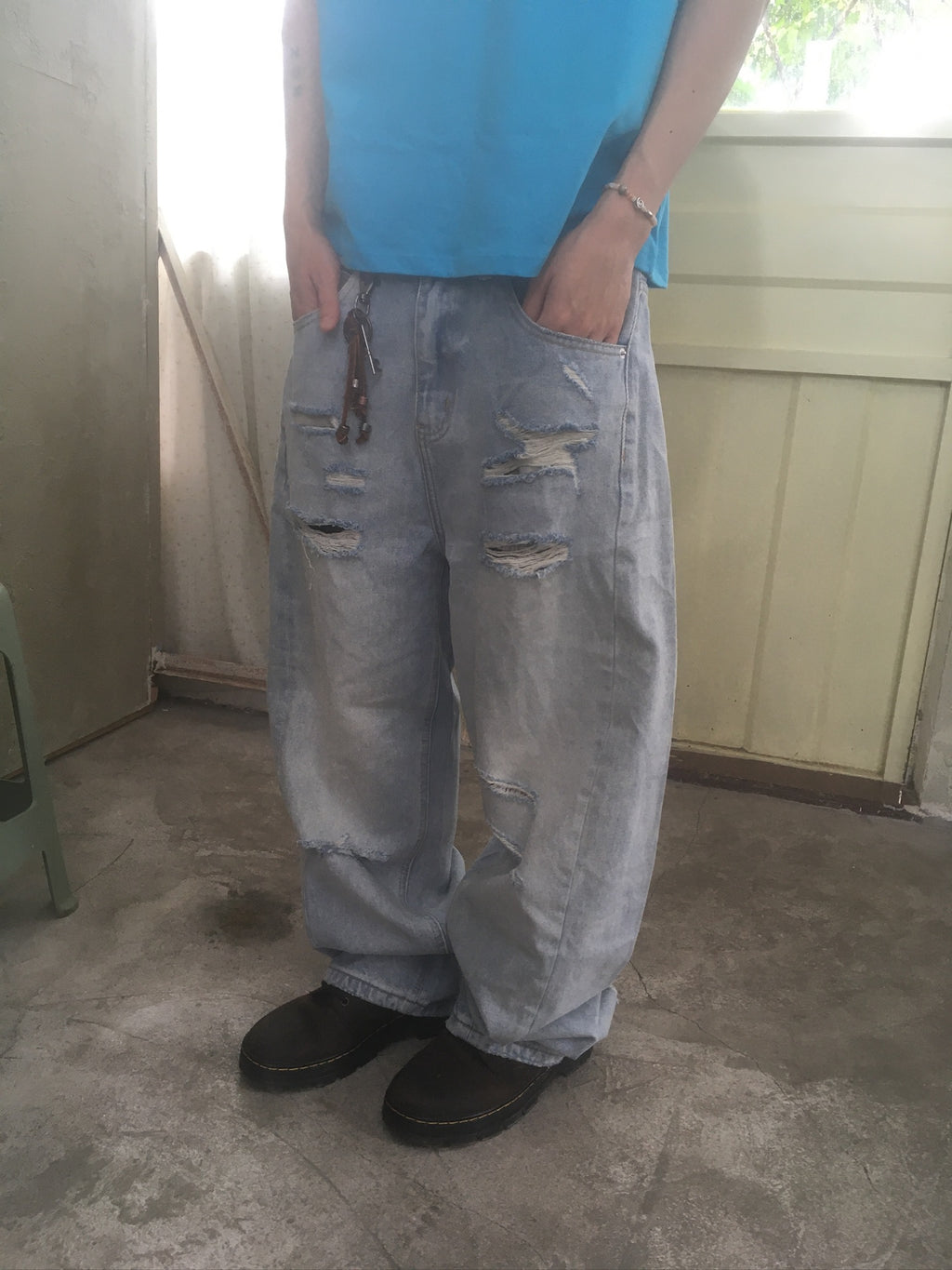 destroyed denim pants