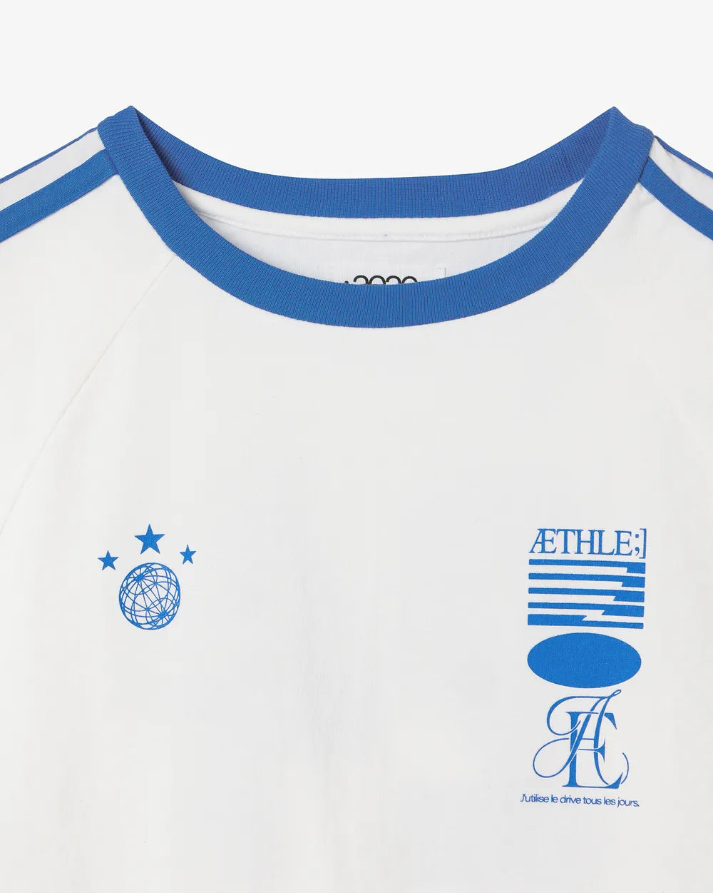 AEAE ATHLETE STRIPE HALF T-SHIRTS (WHITE)