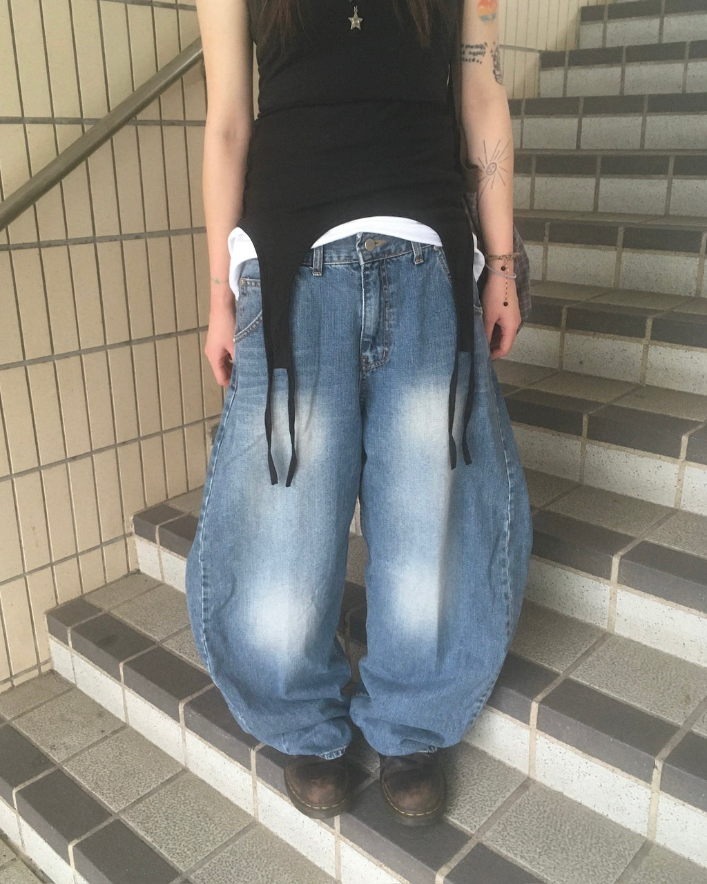 divi washed wide jeans (blue)