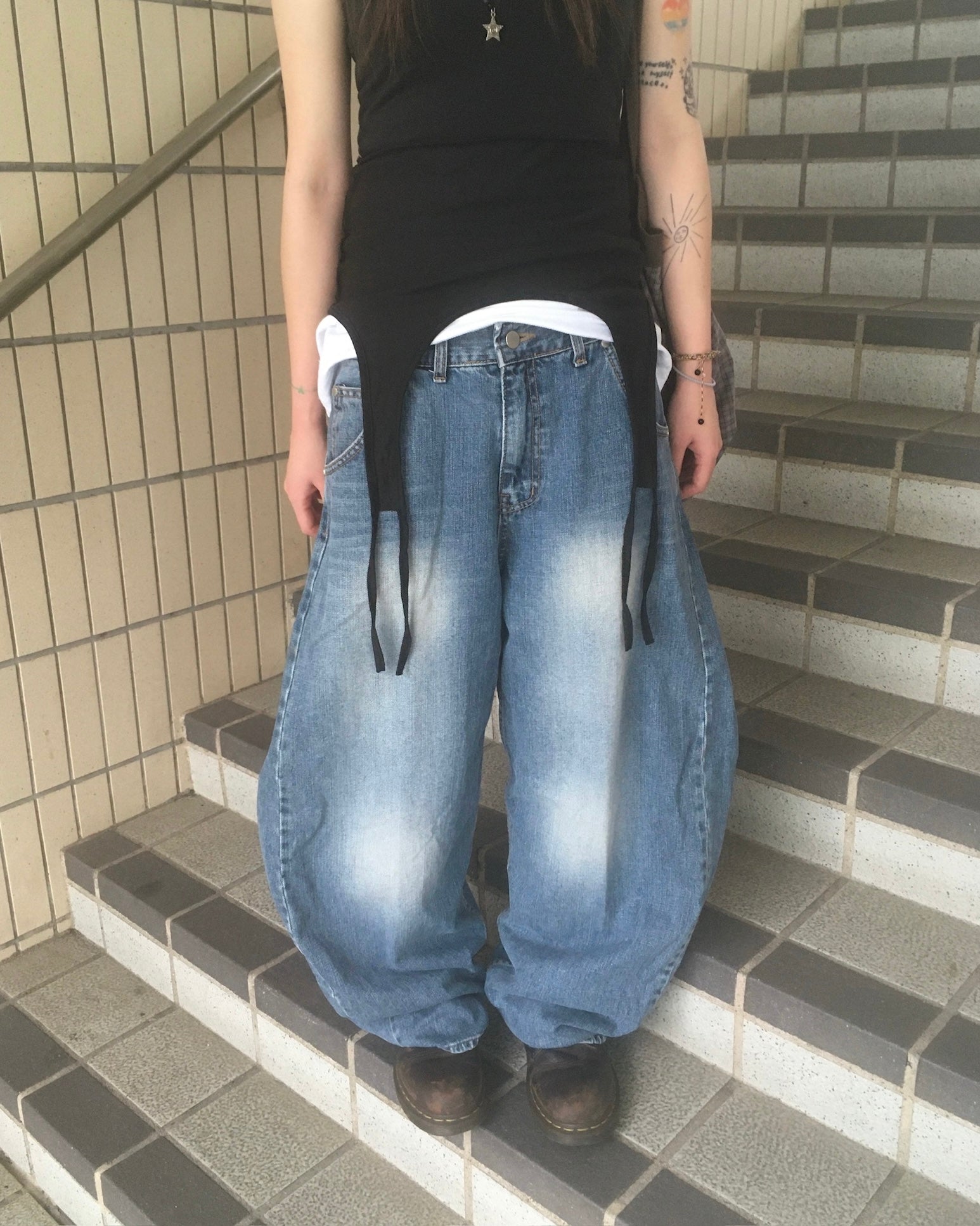divi washed wide jeans (blue)