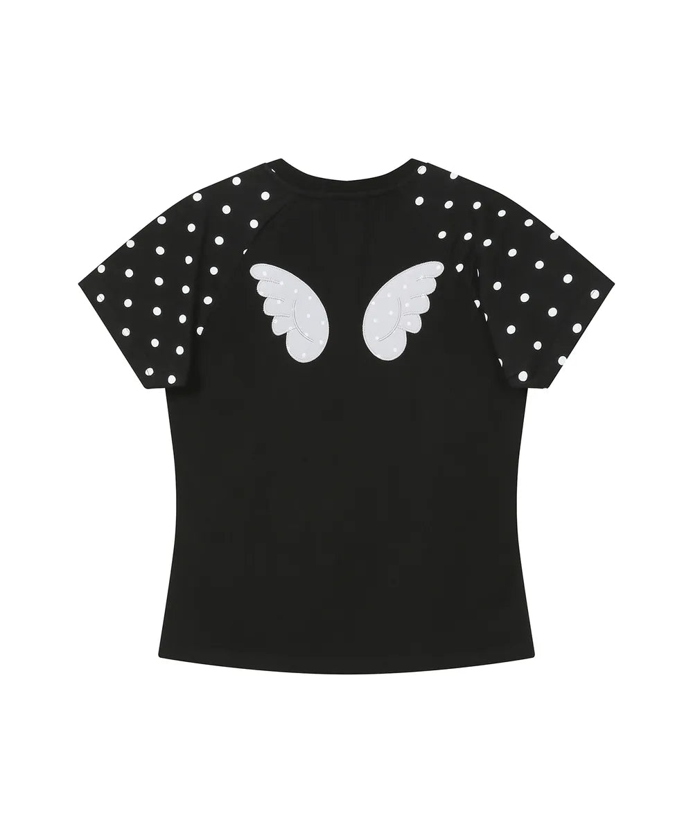 BAUF ANGEL WING SLIM FIT T-SHIRT (DOT BLACK)