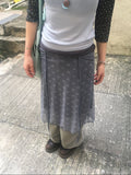 star mesh warp skirt (dusty blue)