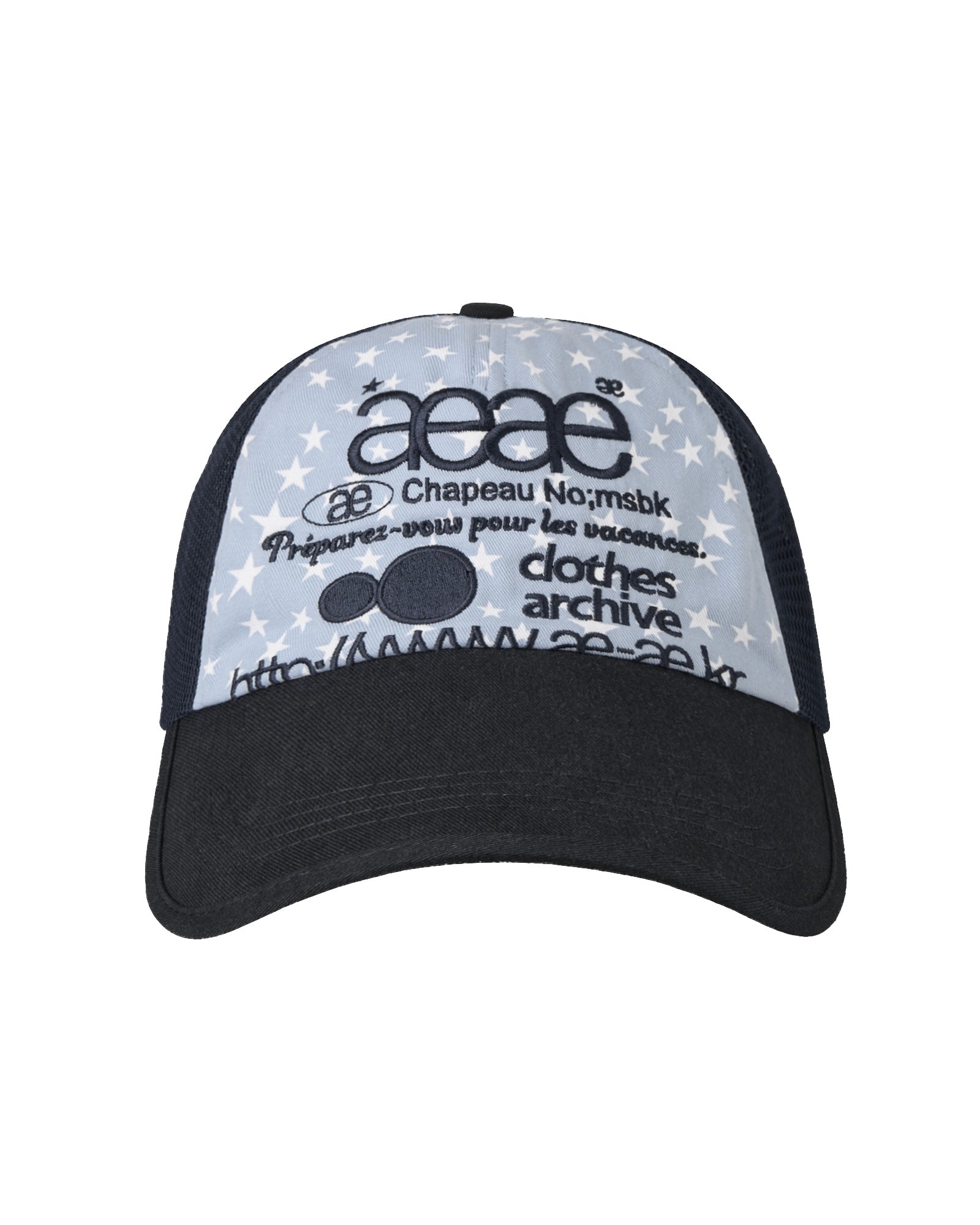 AEAE WEB LOGO STAR MESH CAP (SKY BLUE)