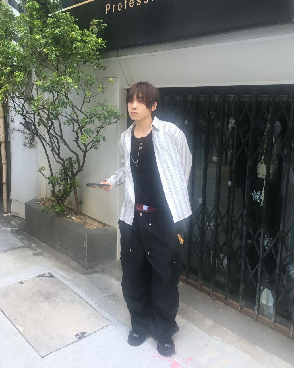 corduroy cargo pants (black)