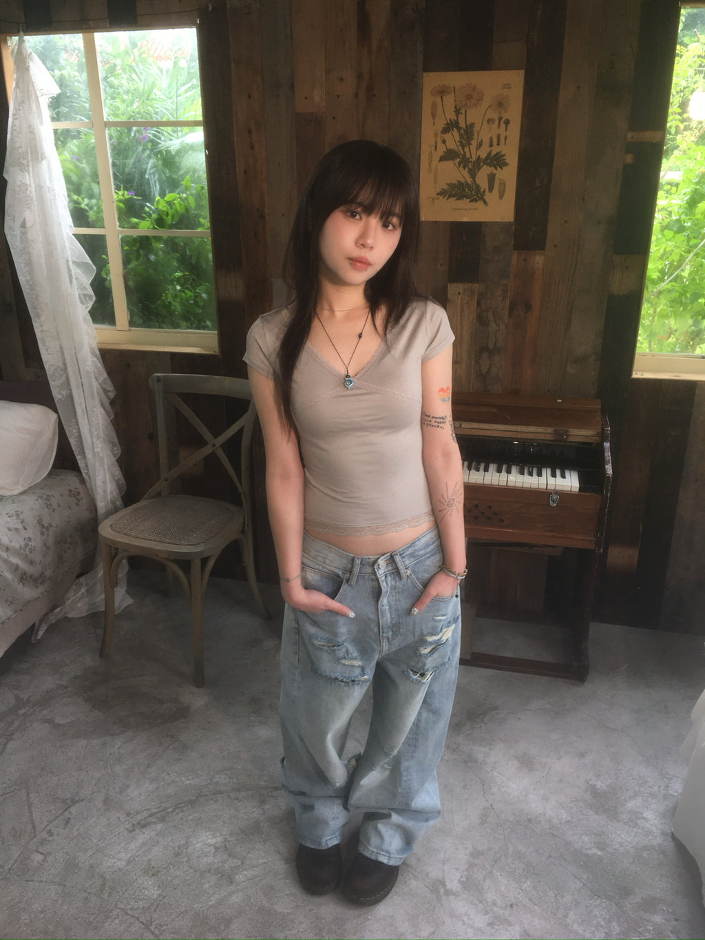 destroyed denim pants