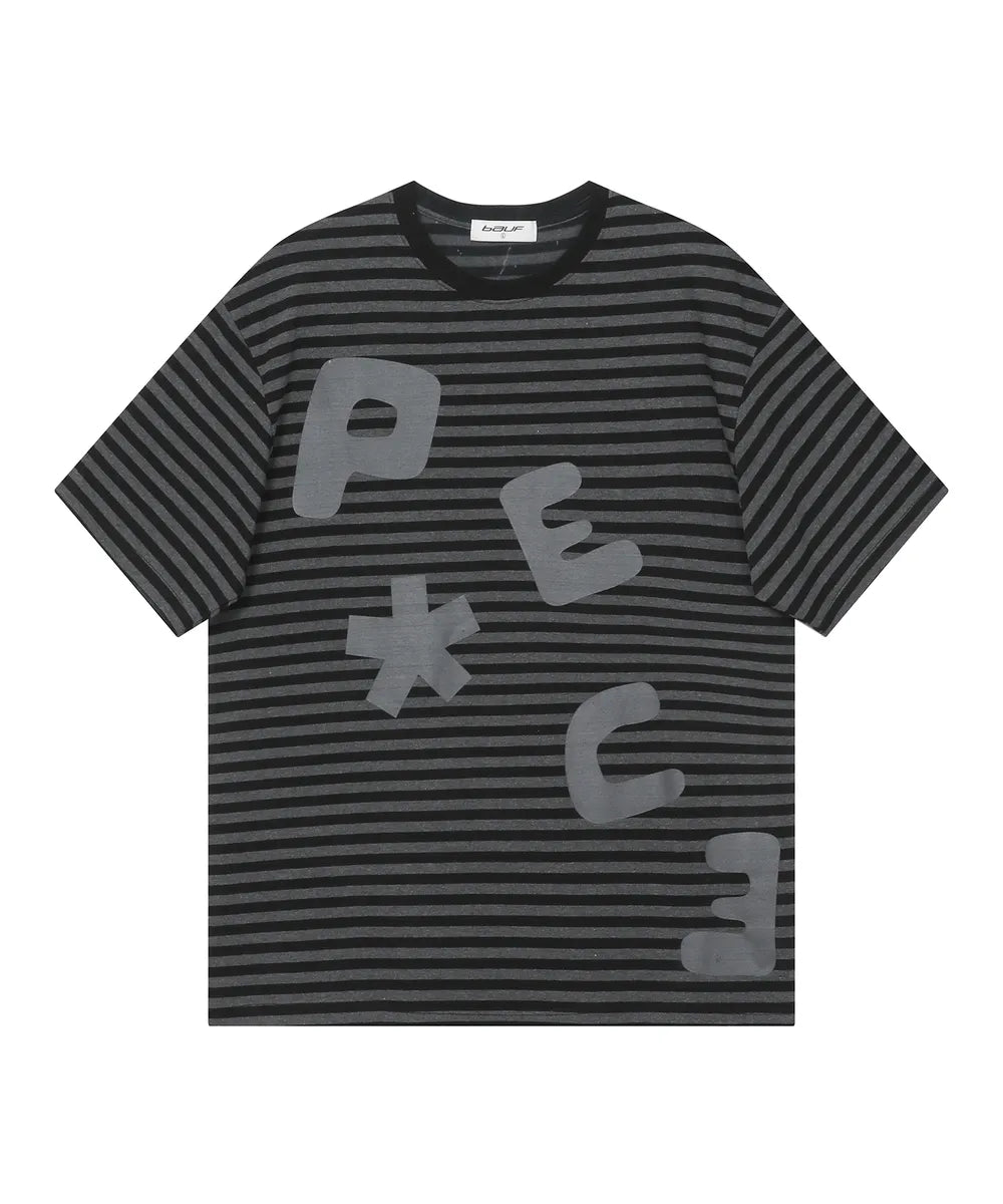 BAUF PEACE LOGO T-SHIRT (STRIPE BLACK)