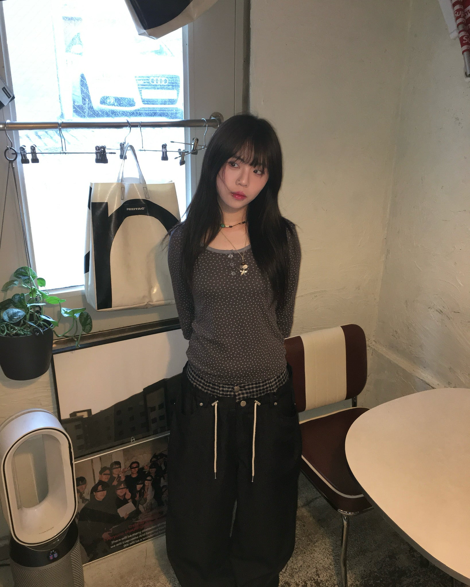 star 7 sleeve top (charcoal)