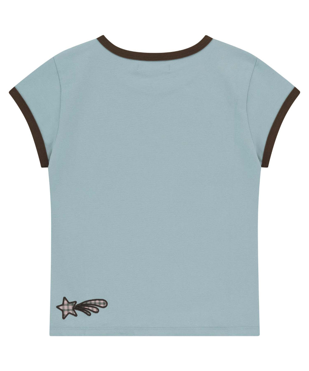✪【𝘱𝘳𝘦-𝘰𝘳𝘥𝘦𝘳】coyseio triple star ringer tee (2 color)