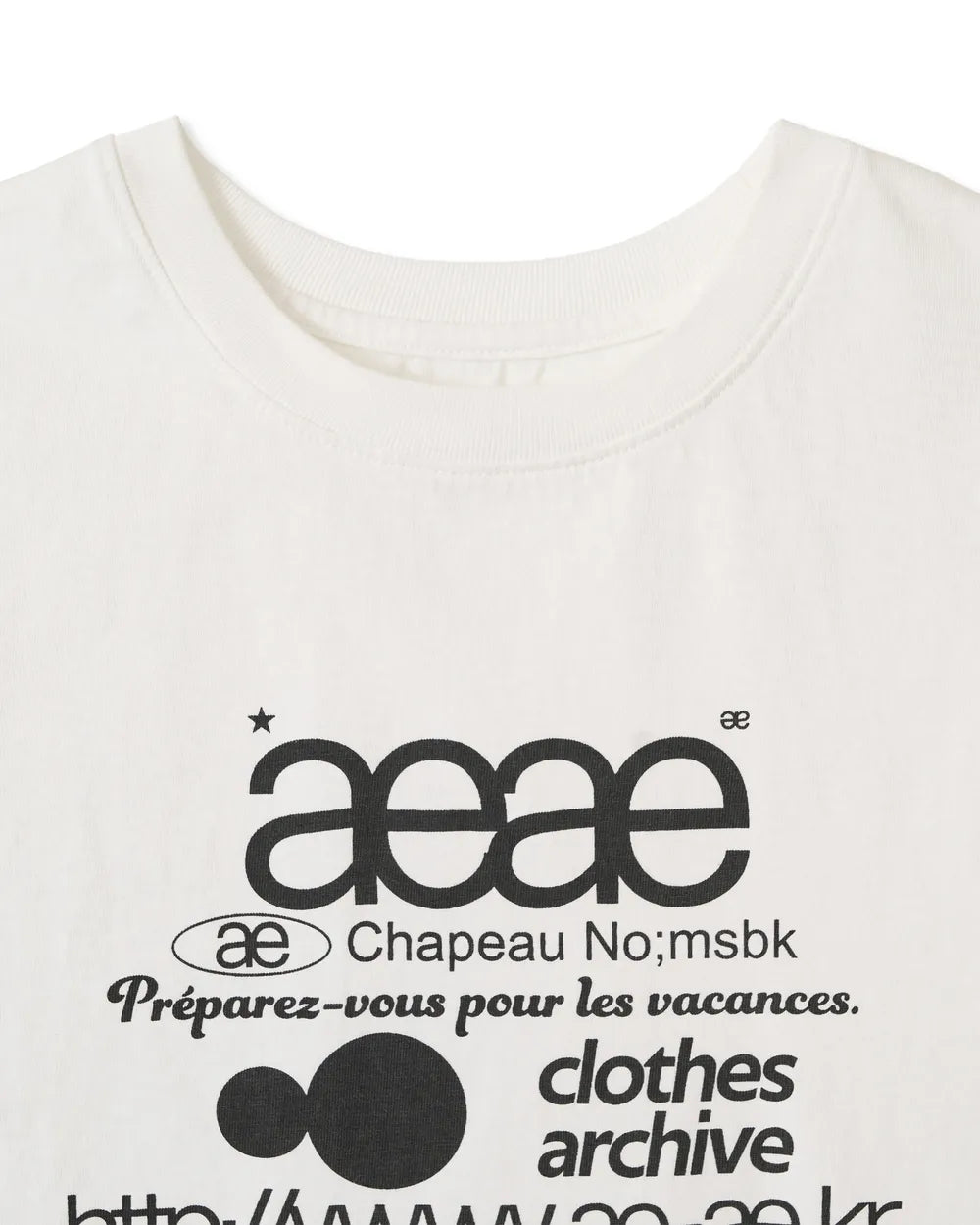 AEAE WEB LOGO CROP T-SHIRTS (WHITE)