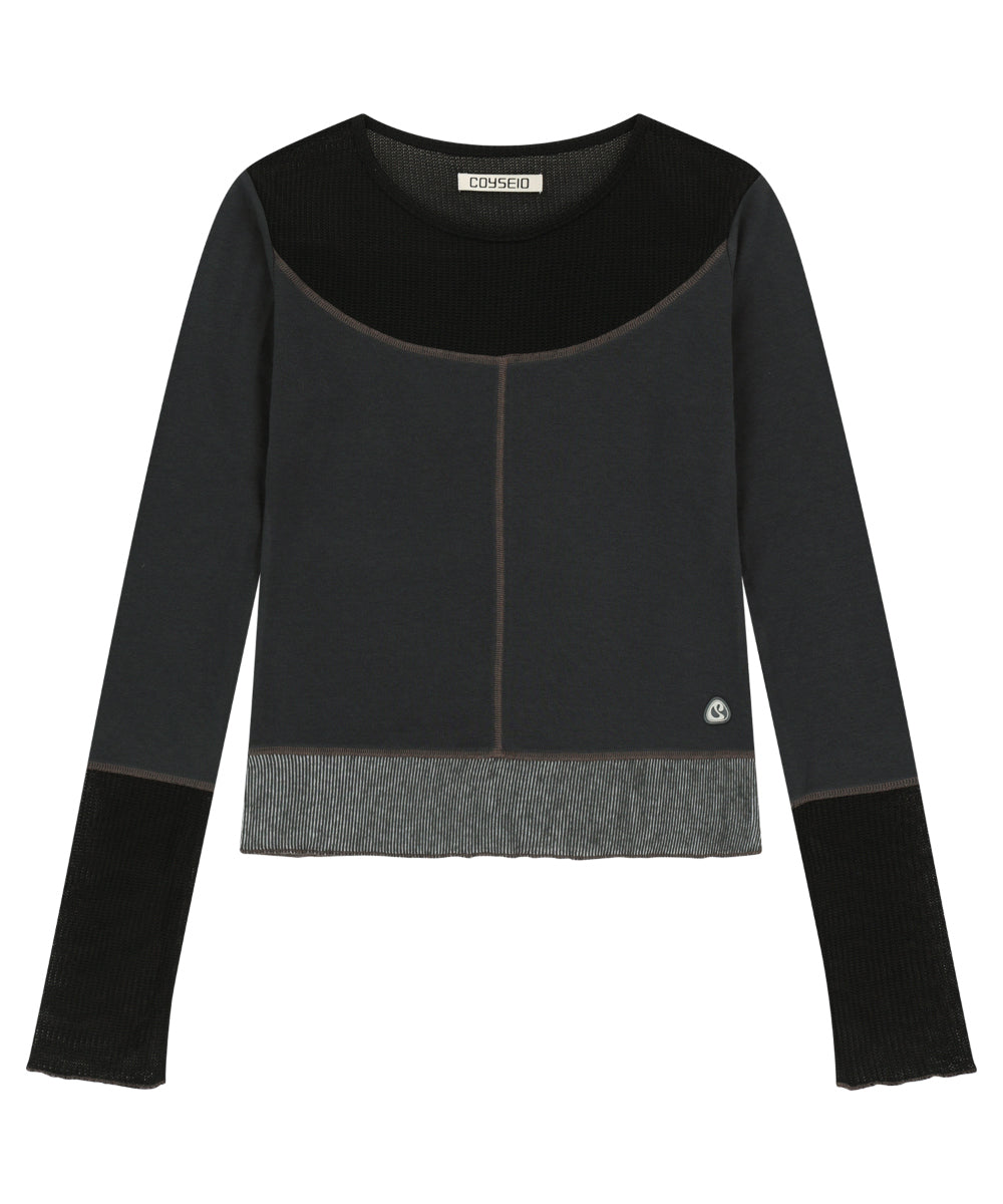 ✪【𝘱𝘳𝘦-𝘰𝘳𝘥𝘦𝘳】coyseio net stitch longsleeves (black)