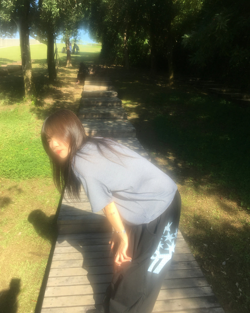 basic striped tee (navy)