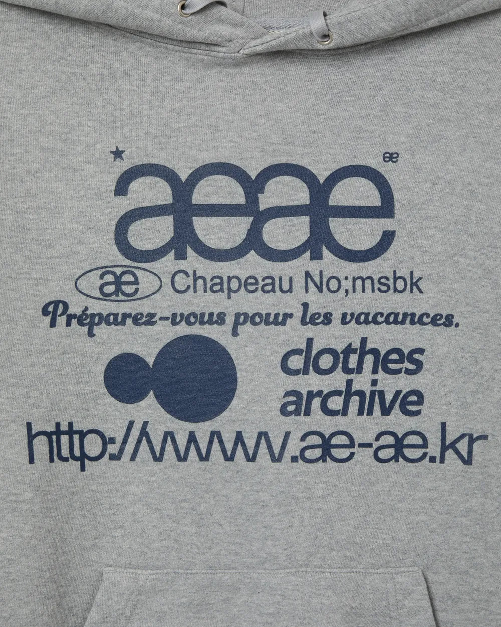 AEAE WEB LOGO LOOSED HOODIE (GREY)