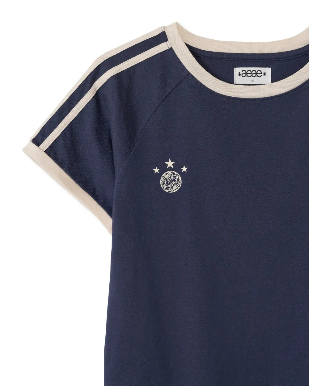 AEAE ATHLETE STRIPE HALF T-SHIRTS (NAVY)