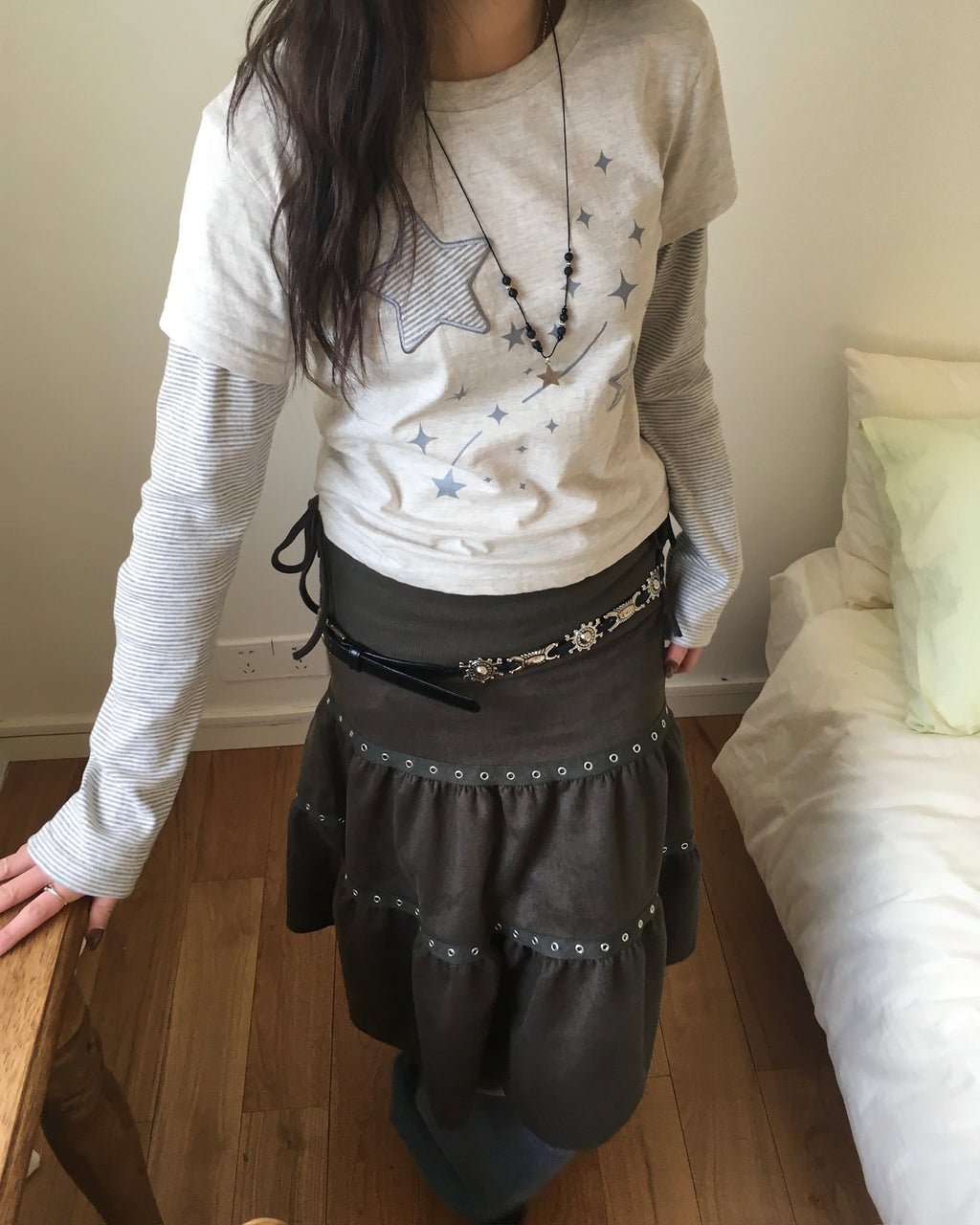 hollow midi skirt