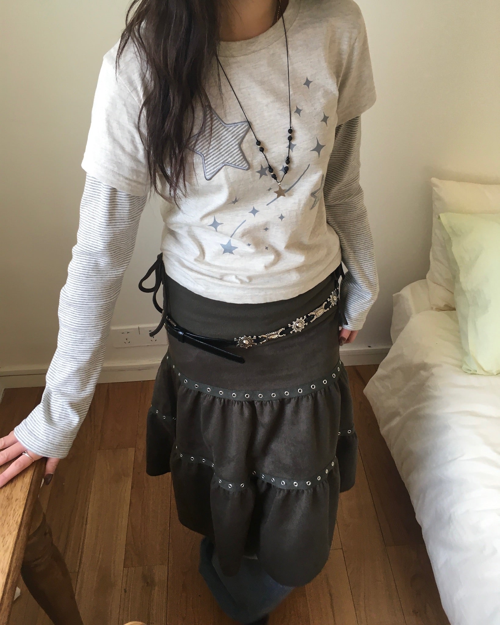 hollow midi skirt