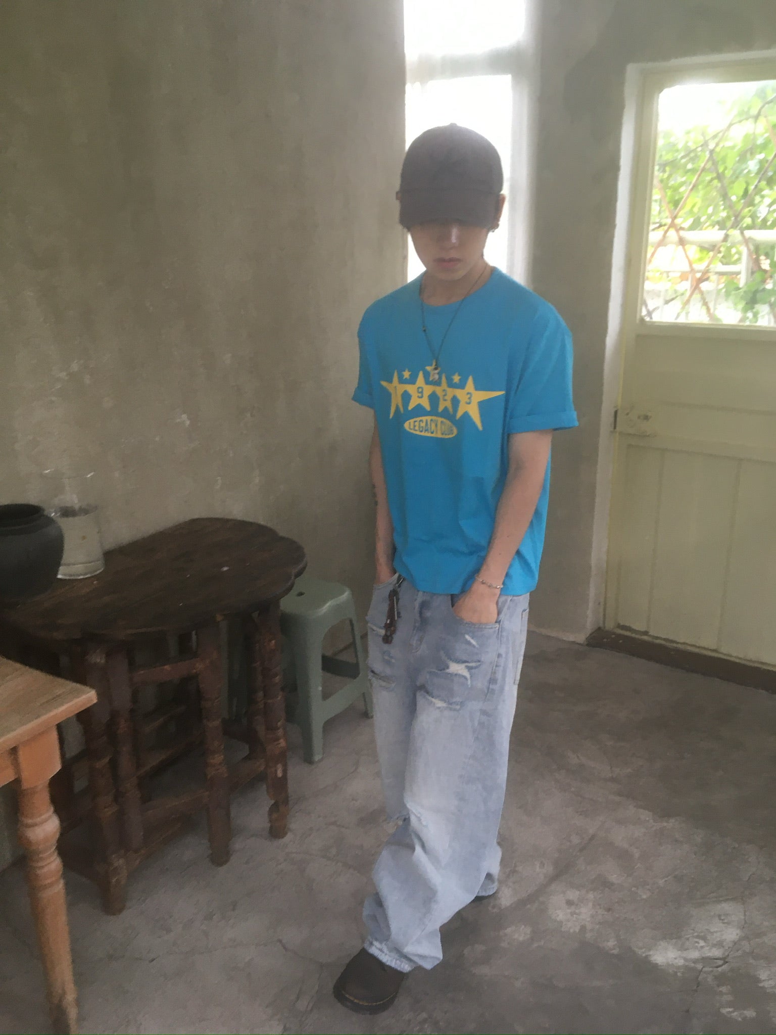 destroyed denim pants