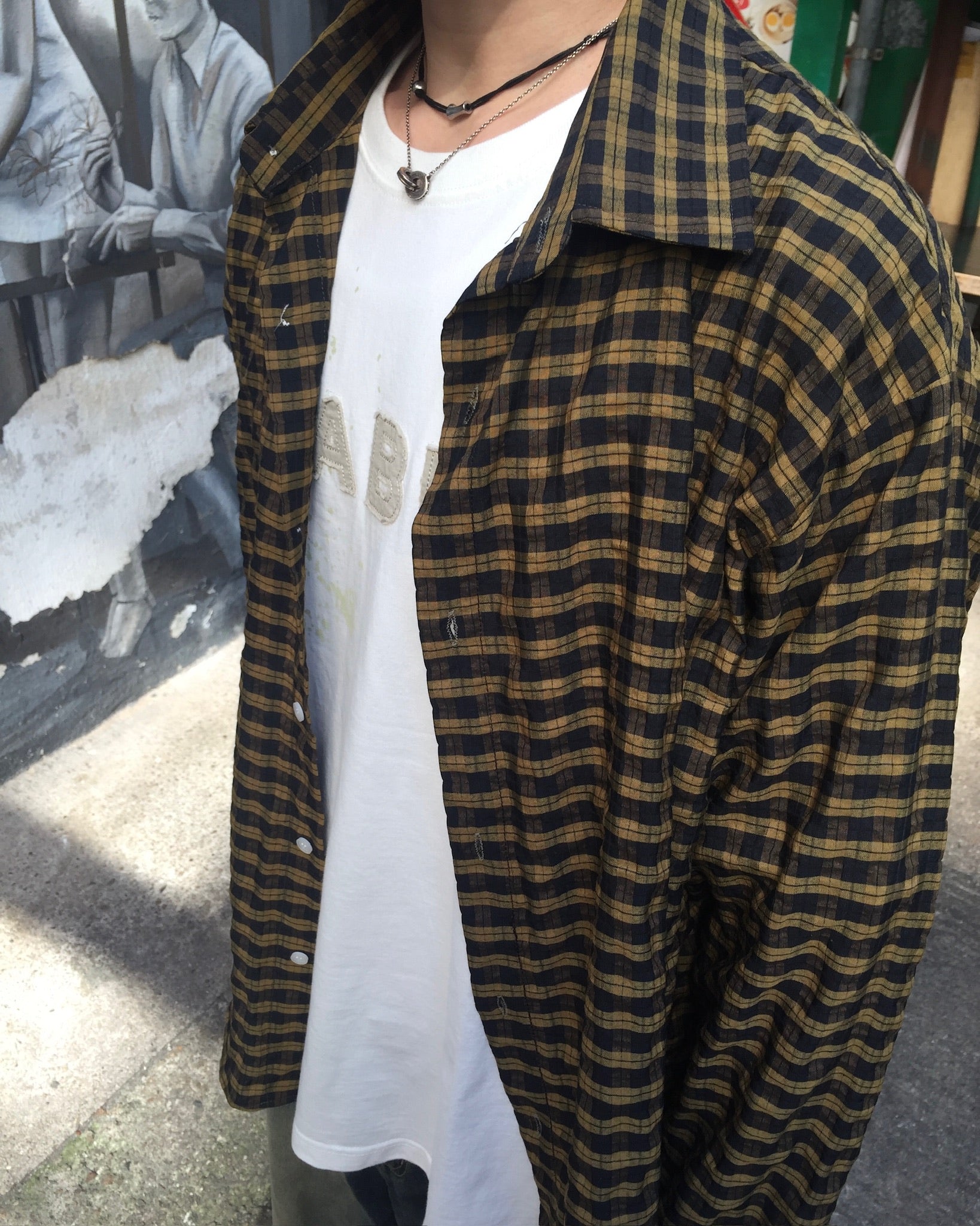 crunch checked shirt (olive)