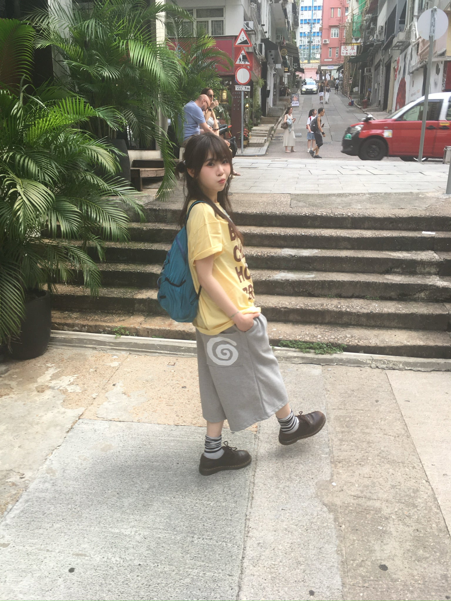 spiral half sweat pants (grey)