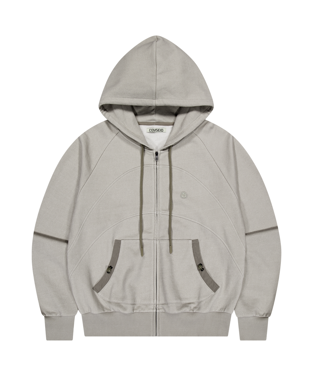 ✪【𝘱𝘳𝘦-𝘰𝘳𝘥𝘦𝘳】coyseio string pocket hood zip-up (3 color)