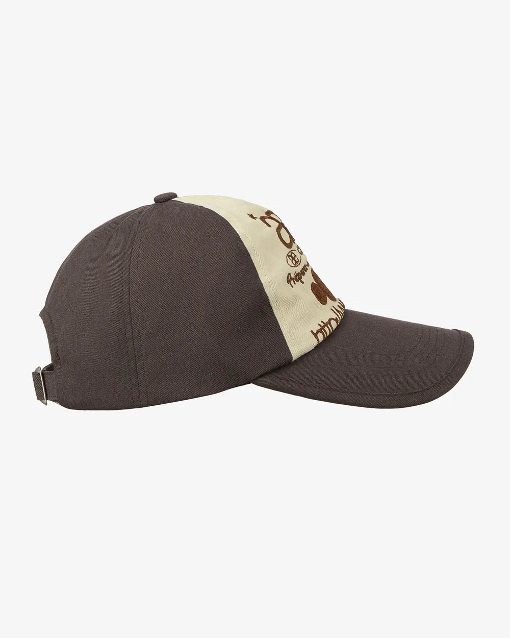 AEAE WEB LOGO 5 PANNEL BALL CAP (BROWN/IVORY)