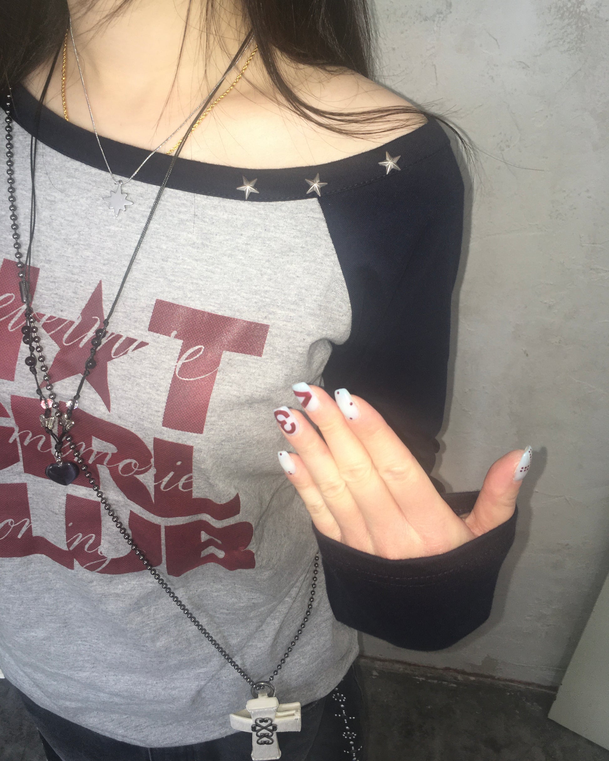 hot girl raglan tee (grey)