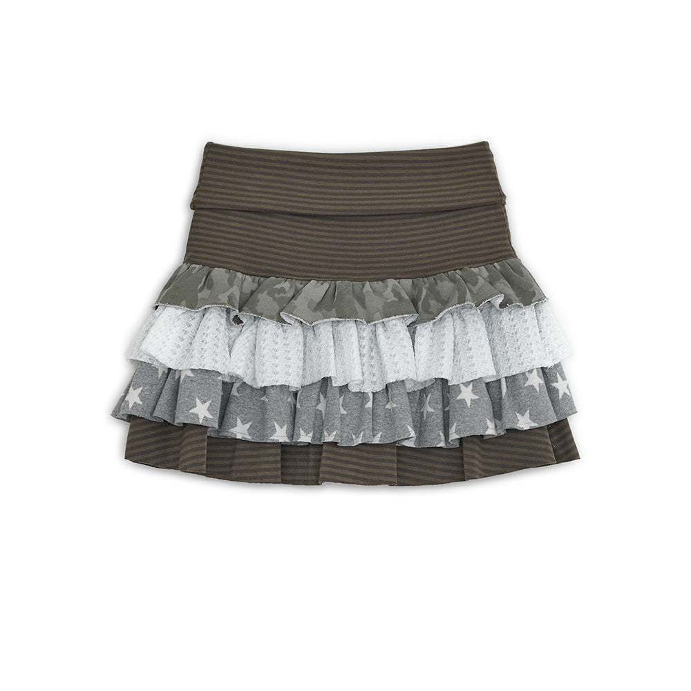 HUGYOURSKIN CANCAN LAYERED SKIRT (BROWN)