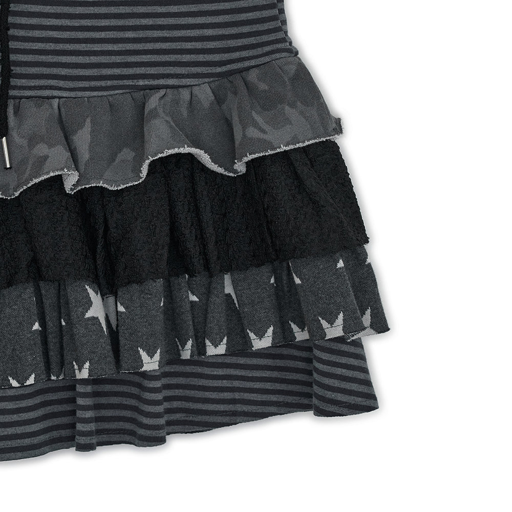 HUGYOURSKIN CANCAN LAYERED SKIRT (CHARCOAL)