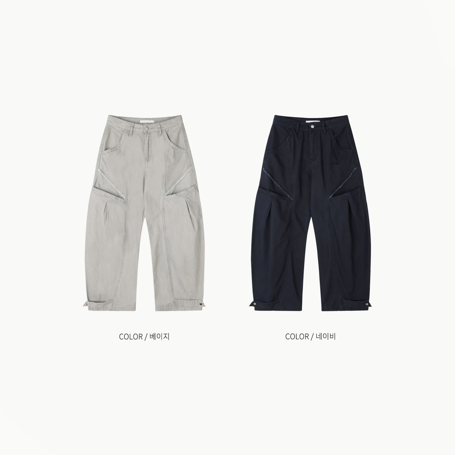 (★BEST) hem button cargo pants (beige)