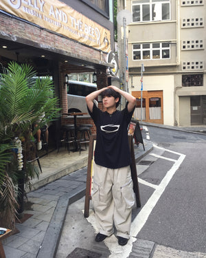 (in stock) zipper cargo balloon pants