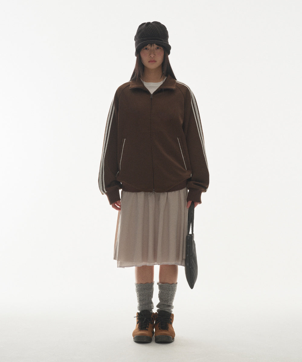 ✪【𝘱𝘳𝘦-𝘰𝘳𝘥𝘦𝘳】coyseio lace track jacket (brown)